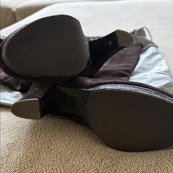 Prada Dark Brown Suede Knee Boots - Picture 3 of 7